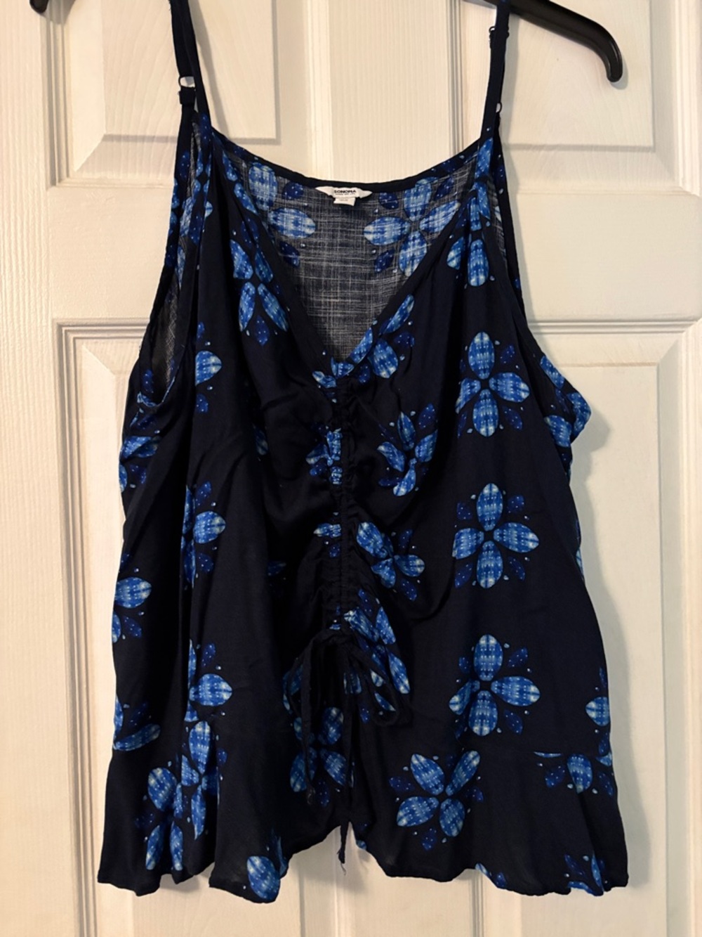 Sonoma Navy Floral Drawstring Camisole